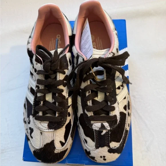 ADIDAS SAMBA OG Cow Print size 7.5 Women Sneakers Animal Print Gum Sole NWT - Picture 9 of 15